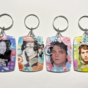 My Chemical Romance Double Sided Photo Keychain Handmade (see item details for size)