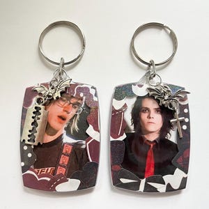 Razor To The Rosary My Chemical Romance Gerard Mikey Way Photocard Keychain Double Sided Set of 2 (see item details for size)