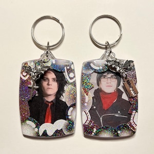 Razor To The Rosary My Chemical Romance Gerard Mikey Way Photocard Keychain Double Sided Set of 2 (see item details for size)