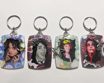 Gerard Way My Chemical Romance Photocard Keychain Double Sided (see item details for size)