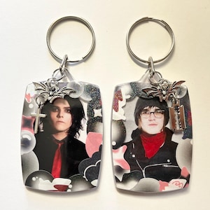 Razor To The Rosary My Chemical Romance Gerard Mikey Way Photocard Keychain Double Sided Set of 2 (see item details for size)