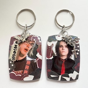 Razor To The Rosary My Chemical Romance Gerard Mikey Way Photocard Keychain Double Sided Set of 2 (see item details for size)