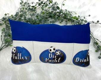 Männer Geschenk | Fußballkissen mit Taschen | Männer Geschenke | Geschenkidee Fußballfans | Geburtstag Vatertag Papa Opa  | Geschenk Mann