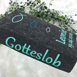 Gotteslobhülle mit Namen Filz Gesangbuch einband Gotteslob hülle Kommunion Personalisiert Geschenkidee Erstkommunion Mädchen & Junge zdjęcie 9