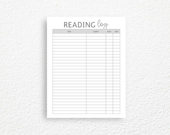 Printable Reading Log | Book Log Printable, Reading Challenge, Reading Log Tracker, Reading Tracker, Book Count Tracker, Reading List