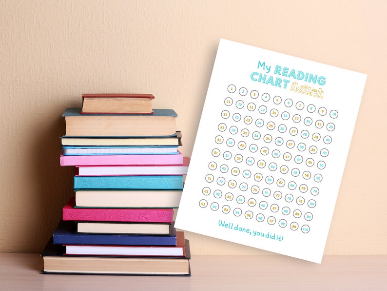 Afdrukbare leesgrafiek voor kinderen, grafiek met leesbeloningen, leesgrafiek voor thuisonderwijs, grafiek met boekbeloning, leesvoortgangsgrafiek, kinderboekentracker afbeelding 5