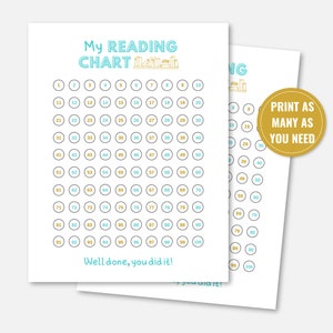 Afdrukbare leesgrafiek voor kinderen, grafiek met leesbeloningen, leesgrafiek voor thuisonderwijs, grafiek met boekbeloning, leesvoortgangsgrafiek, kinderboekentracker afbeelding 2
