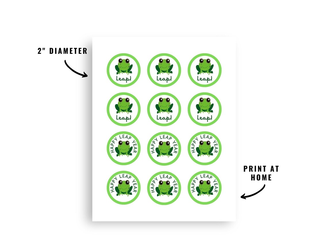 Leap Year Cupcake Toppers Printable | Leap Year Stickers, Leap Year Party Decor, Leap Day ...