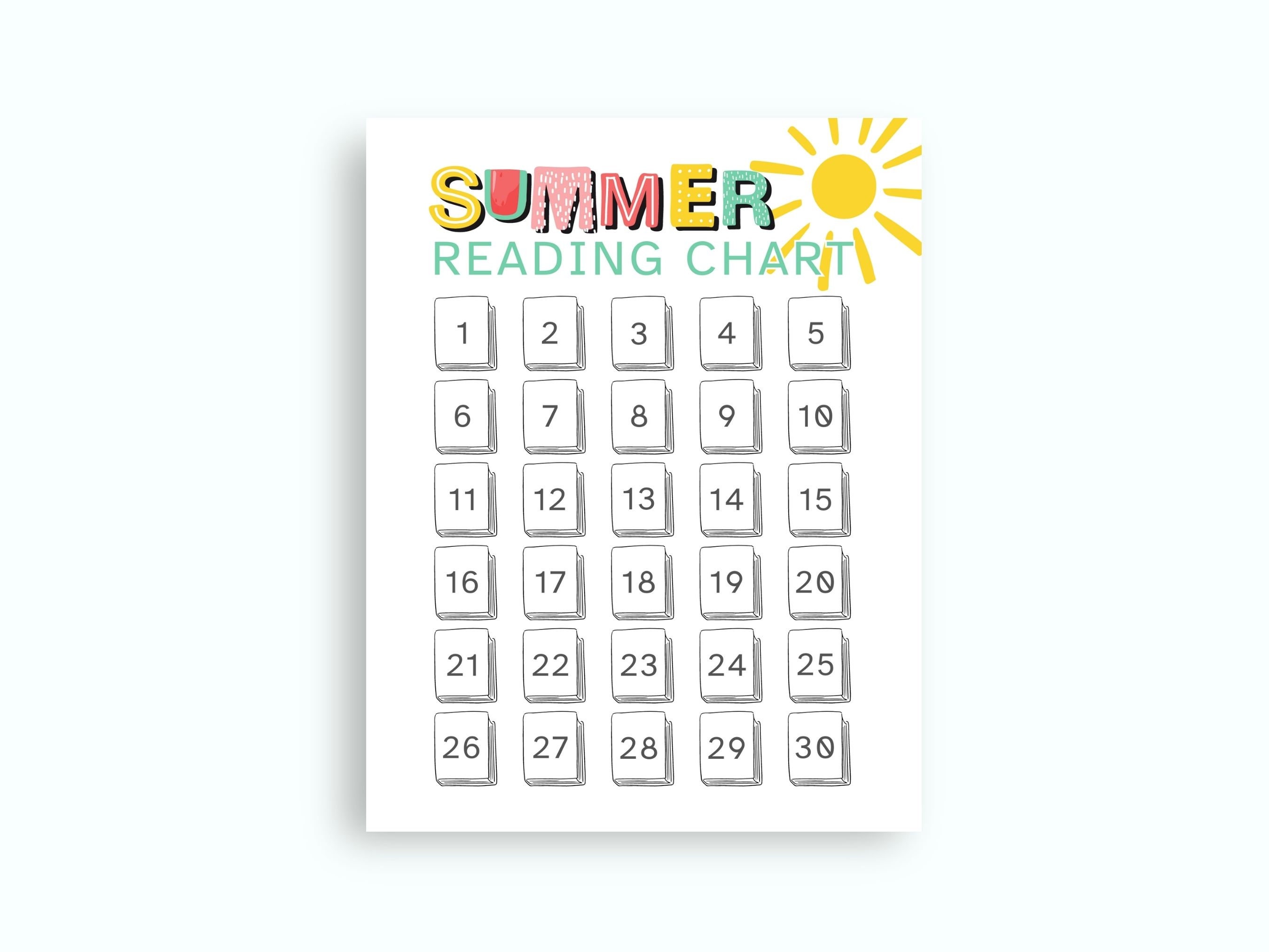 Kids Summer Reading Chart Summer Reading Challenge, Reading Log ...