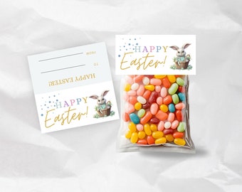 Bolsa de golosinas de Pascua Topper Bolsa de golosinas imprimible Topper Bolsa de galletas Topper Etiqueta de conejito de Pascua Favores imprimibles Bolsa de dulces Topper Bolsa de sándwich Topper