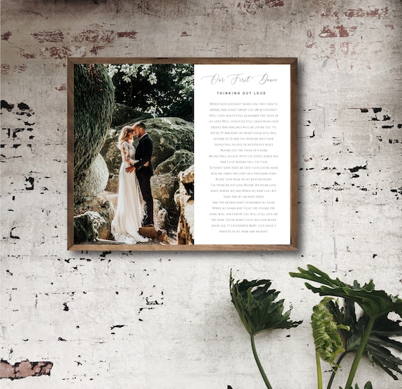 Framed Wedding Song On Canvas, Your Wedding Song, Wedding Vows Couples Song, Anniversary Gift, Couples Gift, First Song Sign, Wedding