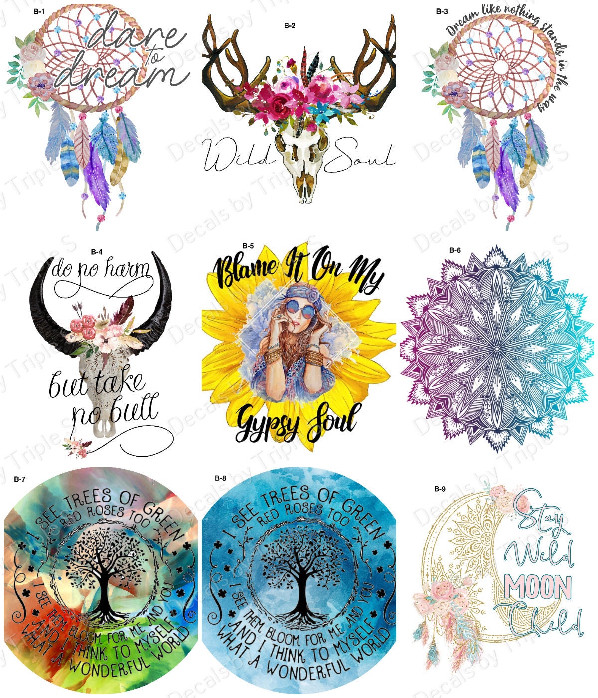 Clear Cast Decals boho Etsy