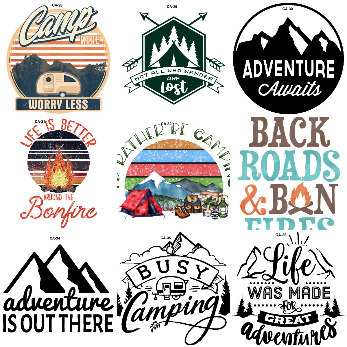 Clear Cast Decals Camping/Adventure Etsy