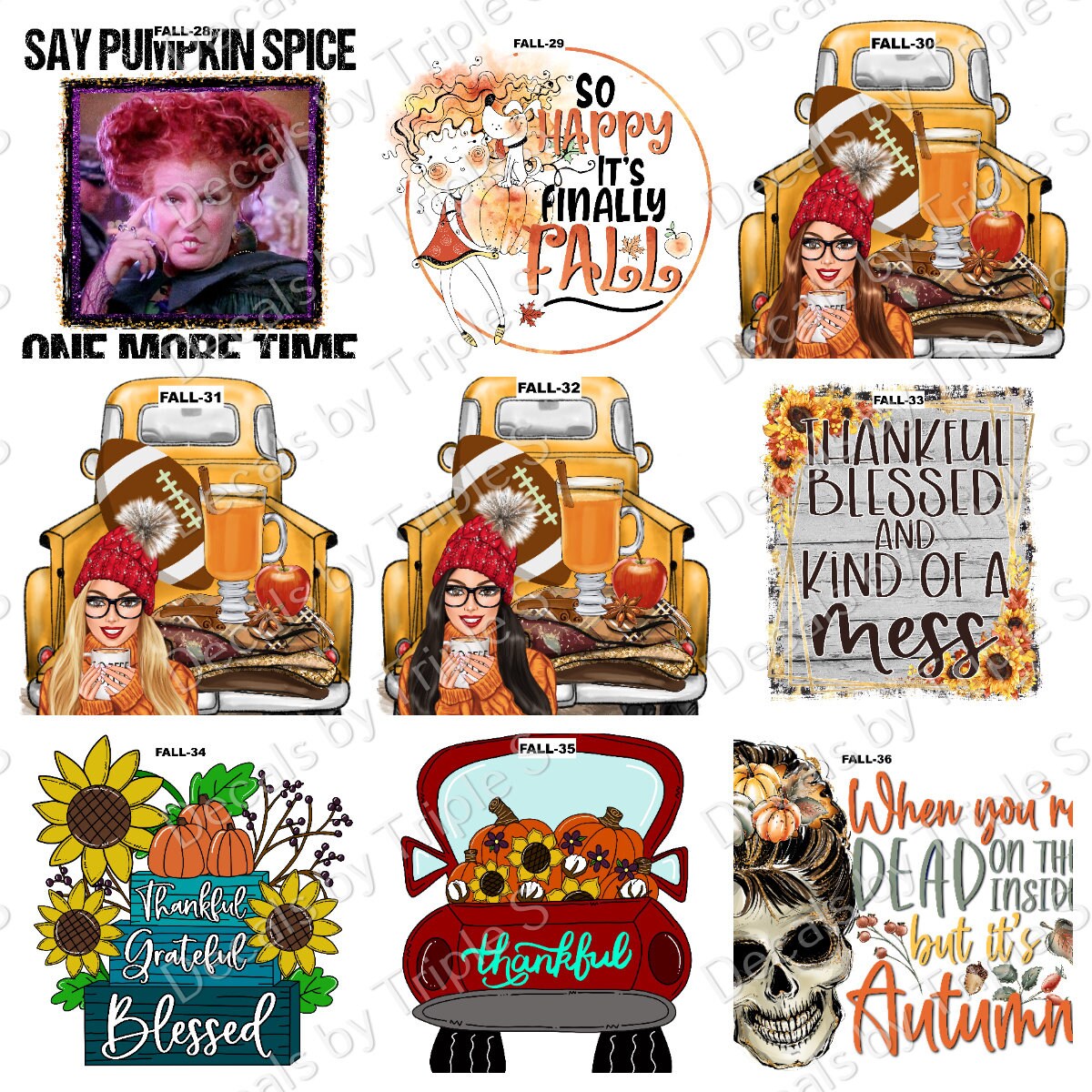 Clear Cast Decals FALL Etsy