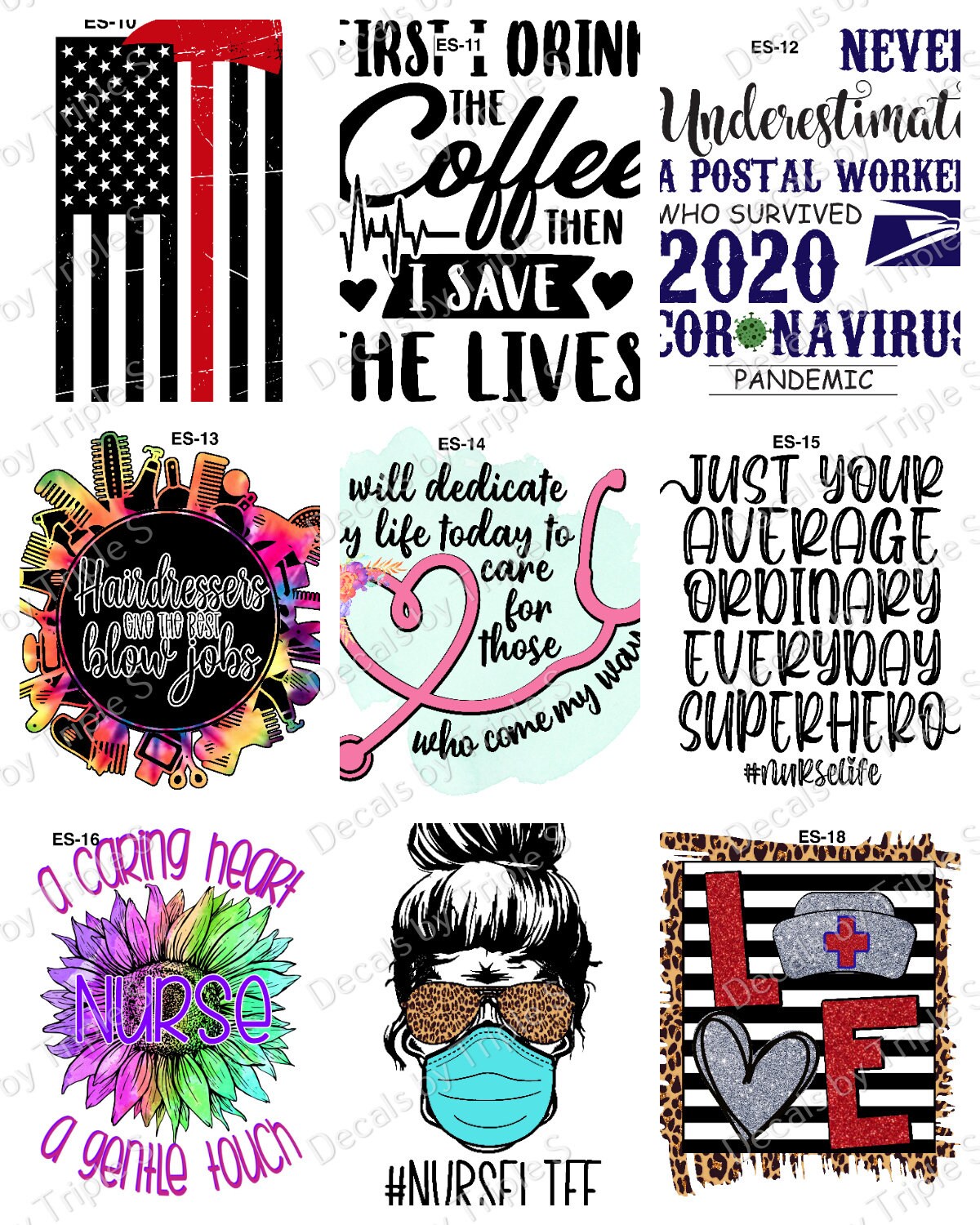 Clear Cast Decals essential Workers Etsy