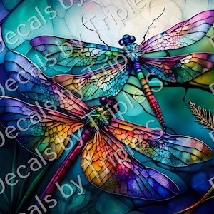 DRAGONFLY DUO ***Clear Cast or White Vinyl Tumbler Wrap