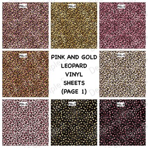 Clear Cast or White Vinyl Sheets ***Pink and Gold Leopard***