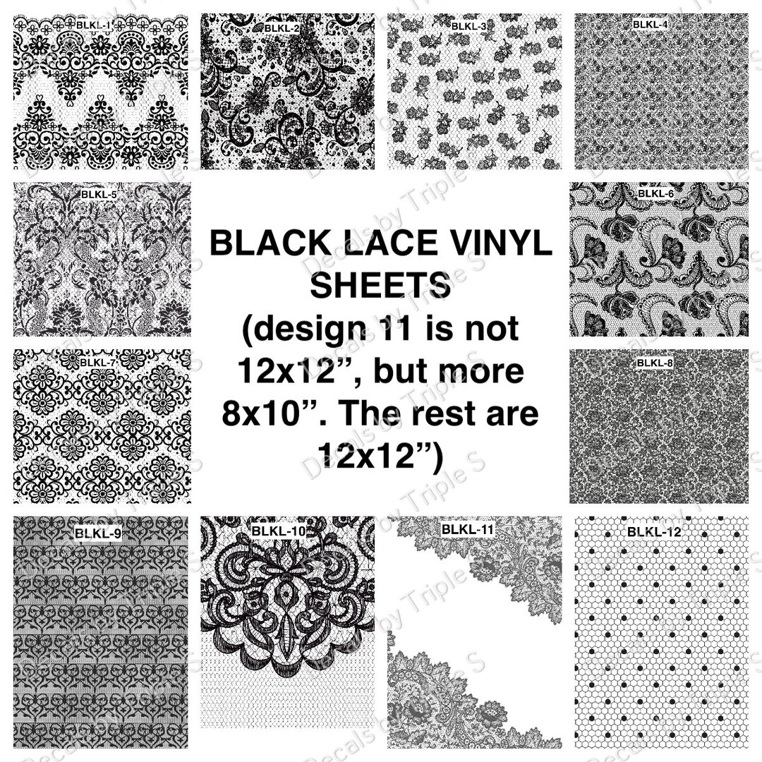 Clear Cast or White Vinyl Sheets BLACK LACE Etsy