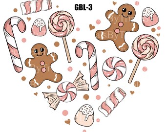 UVDTF Decals GINGERBREAD LOVE (Check out the matching sheets in the Sheet/Decal Sets section)