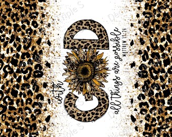 WITH GOD CHEETAH ***Clear Cast or White Vinyl Tumbler Wrap