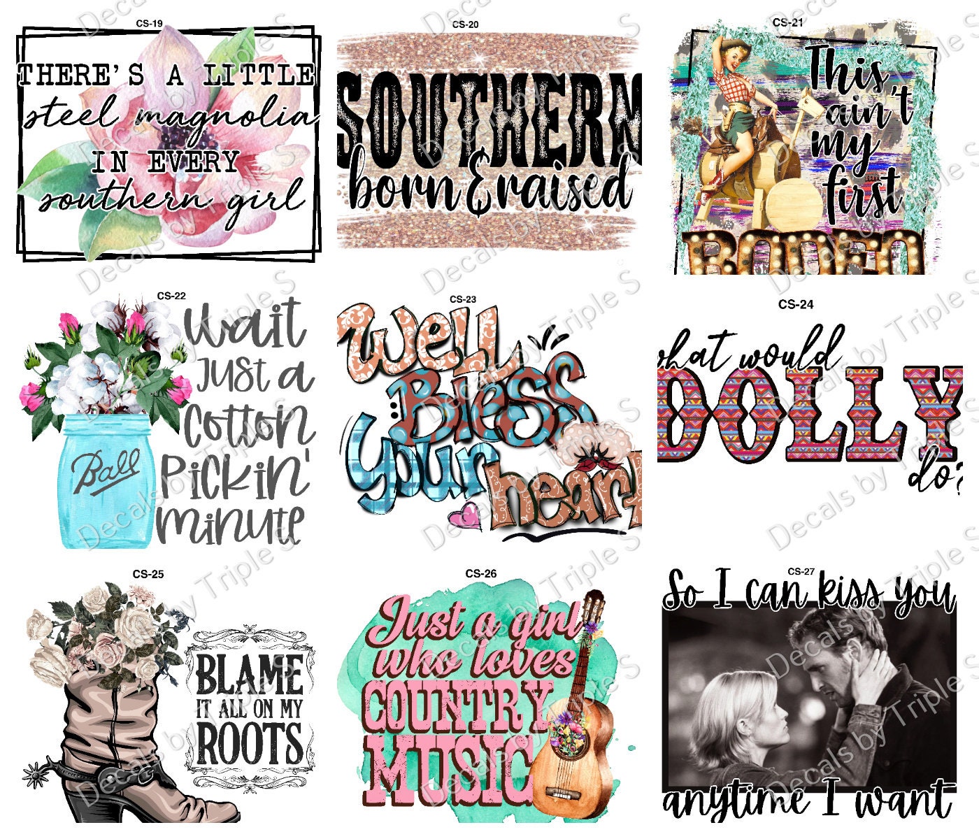 Clear Cast Decals Country/southern Etsy