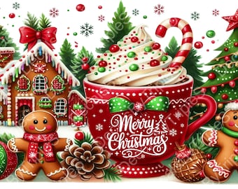 UVdtf 16oz Wraps CHRISTMAS GINGERBREAD MAN