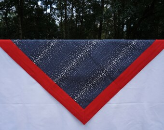 Gameday Tablecloth Navy w/custom banding, Tailgating tablecloth