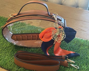 Navy and Orange Purse Sash