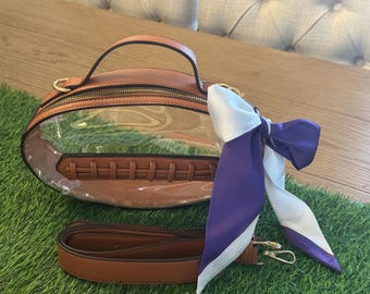 Purple and White Purse Sash