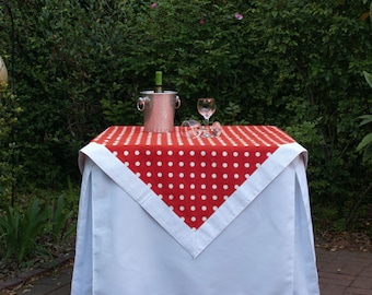 Red Polka Dot Tailgate Tablecloth, Gameday Accessory