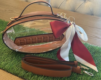 Crimson and White Purse Sash