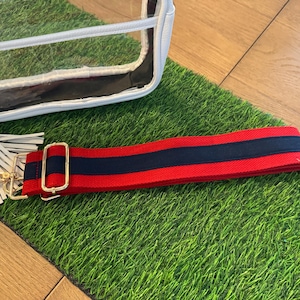 Red and Navy Purse Strap