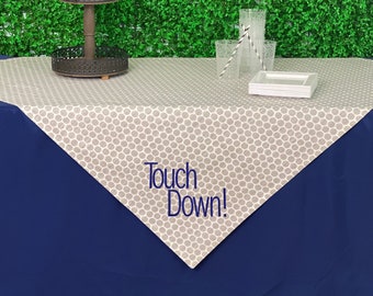 Game Day Tablecloth Gray w/custom color Touch Down monogram