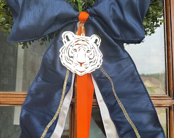 Custom Tiger Wreath Ribbon, Tiger Door Hanger