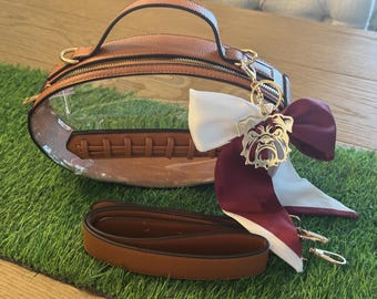 Burgundy and White Purse Sash