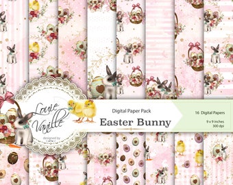 Seamless Easter Digital Paper, Easter Digital Paper, Easter Digital Download, Easter Bunny Digita Paper, Easter basket, Easter Prints