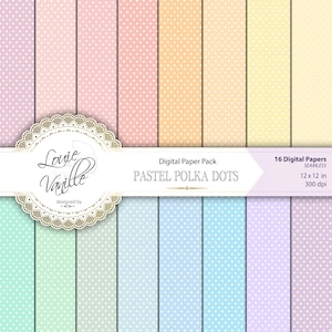 Pastel Candy Color Polka Dot Scrapbooking SEAMLESS Pattern DigitalPaper, Distressed Soft Polka Dot, Junk Journal Printables, Digital collage