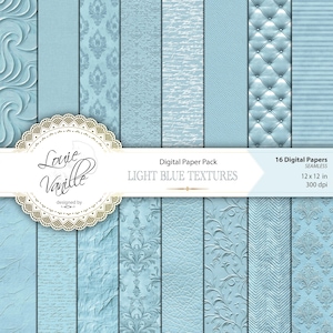 Vintage Light Blue Texture Digital Paper Pack, Antique SEAMLESS Distressed Background, Textured Wallpaper, Junk Journal and Scrapbooking