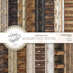 Pacote de papel digital com textura de madeira, fundo de madeira envelhecido sem costura antigo, diário de lixo e scrapbooking