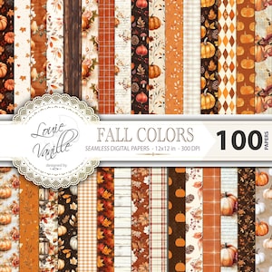Herbst SEAMLESS Digital Paper, 100 Herbst Scrapbooking Patterns, Herbst Muster, Papier Set, Junk Journal Printables Digital Collage