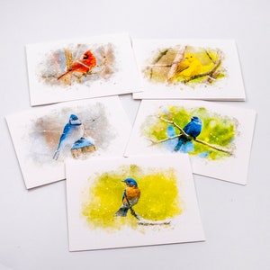 Set of 5 Bird Note Cards image 1