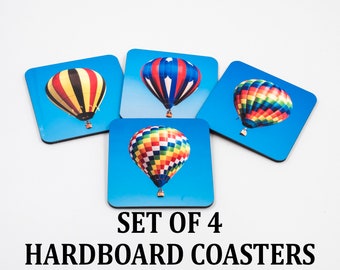 Set of 4 Hot Air Balloon Hardboard Coasters