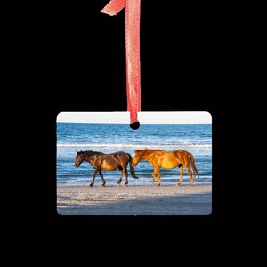 Outer Banks Christmas Ornament 2 sided Corolla, North Carolina Wild Horses image 3