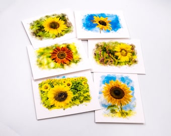 Set of 6 Sunflower Note Cards