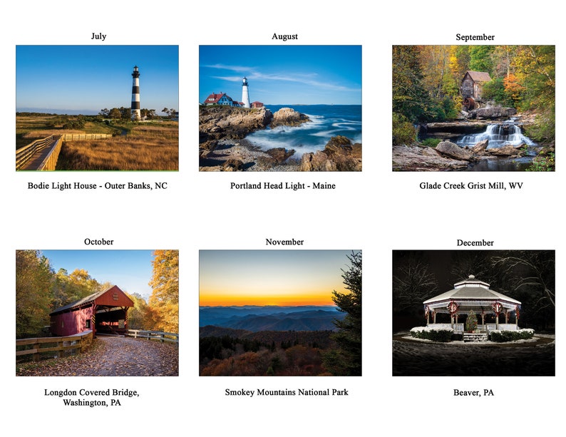 2023 Scenic Calendar 12 month, Landscapes, Fund Raiser image 3