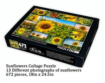 Sunflowers Collage Puzzle - 672 pièces - Jigsaw Puzzle - Nature Gift