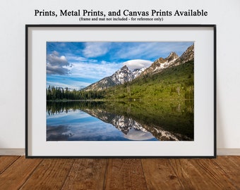 Grand Teton - String Lake - vue #1 - estampes, gravures métal, toile