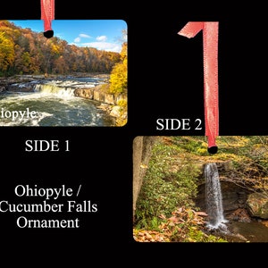 Ohiopyle / Cucumber Falls Christmas Ornament 2 sided image 1