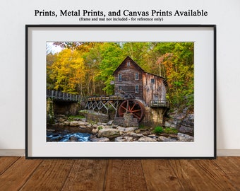 Glade Creek Grist Mill - Babcock State Park - West Virginia - prints, metal prints, canvas