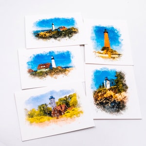 Set of 5 Lighthouse Note Cards